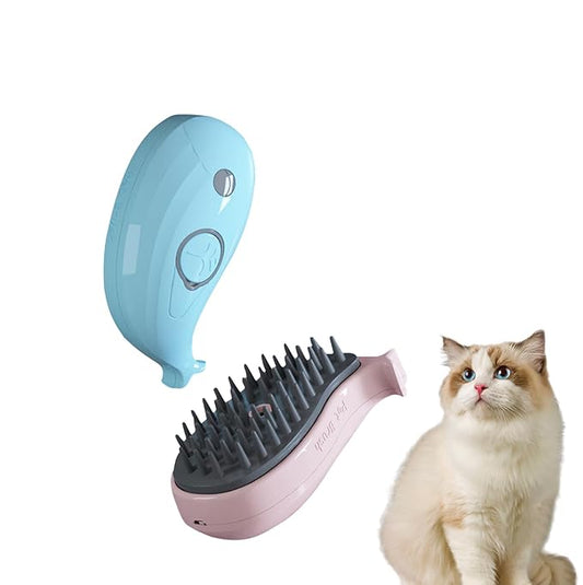 2-Pack Cat steam brush,Steam brush for cats,3-in-1 Grooming, Skin Friendly Pet steam brush,Massaging & Detangling Tool with Steam Technology - Easy Clean, Cat brushes for indoor cats,Blue & Pink Set