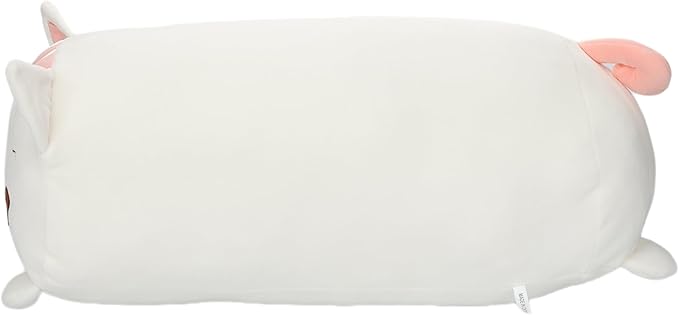 TemBe 23.6 inch Cute Large Cat Plush Stuffed Animal Pillow, Very Soft Squish Mellow Hugging Toy Gifts for Bedding, Kids Sleeping Cute Pillow (White Cat)