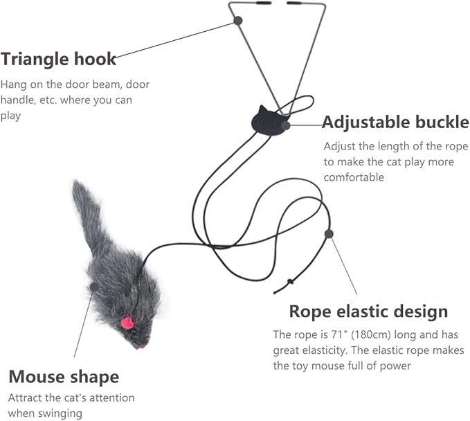 Kalimdor Interactive Cat Feather Toys,Retractable Teaser Toy ，Hanging Interactive Toys for Indoor Cats Kitten Play Chase Exercise, Kitten Mental Exercise Toys (2 Pack)