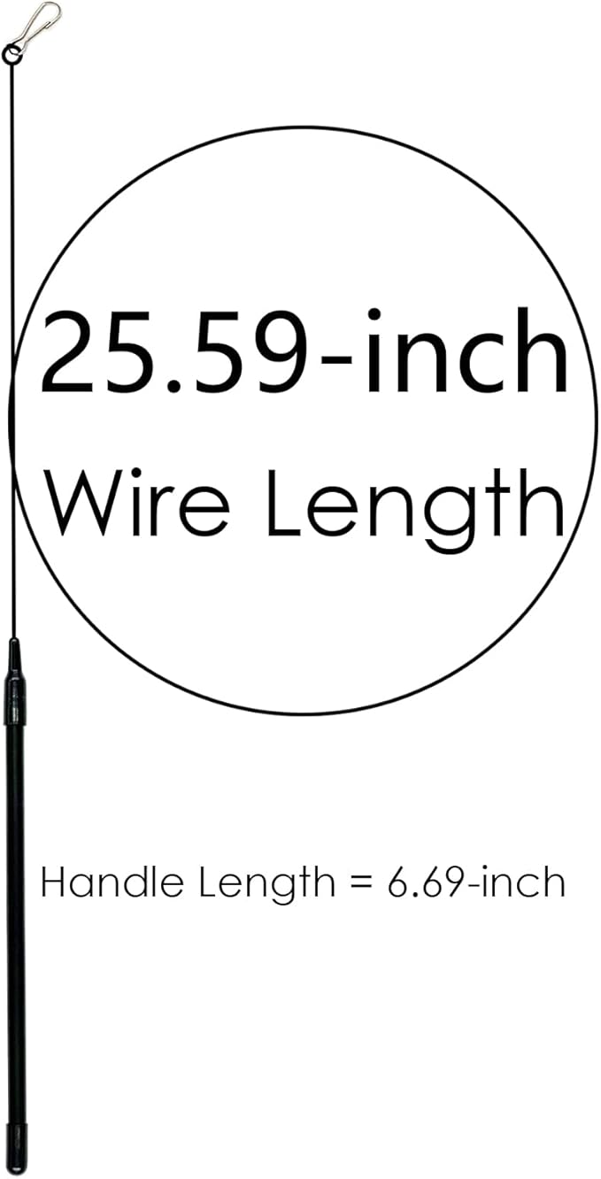 YXI Cat Wands,Cat Toy Accessory, 2PCS Flexible Steel Wire Wands, Compatible with Suction Cup Base and Feather Toys, Durable and Fun Cat Toy