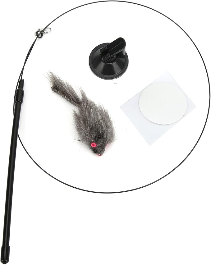 GOTOTOP Cat Toy, Interactive Cat Toy Angel with Spring and Detachable Suction Cup Bell Wand Toy for Cat for Play, Exercise, Activity and Fun(Squirrel)