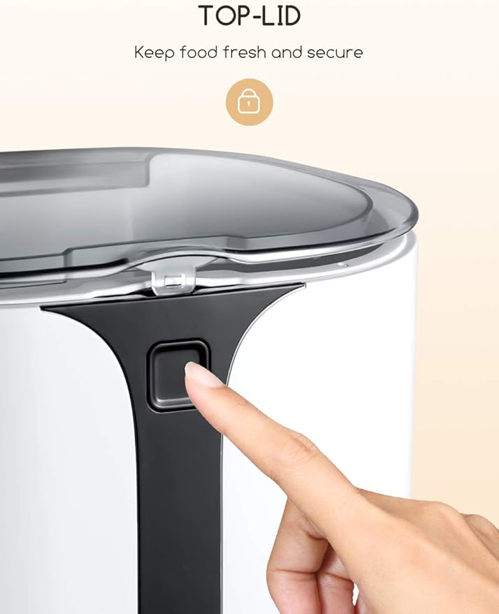 Automatic Cat Feeder, Faroro Dog Food Dispenser for Small Pets with Distribution Alarms, Portion Control, Voice Recorder and Programmable Timer for up to 4 Meals per Day