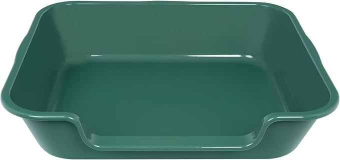 1 Pack Extra Large Dog Litter Box Pan Tray (ABS Material), Low Entry Jumbo Senior Litter Boxes for Multiple Kitten Big Cats, Pet Safe Indoor Dog Potty (Green, 24" L x 20" W)