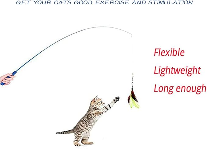 Cat Toys Interactive,9 Packs Retractable Cat Toy Wand, Cat Feather Toy, Assorted Refills Teaser Exerciser Wand Toy Set,Fish Bird Butterfly Dragonfly Worm