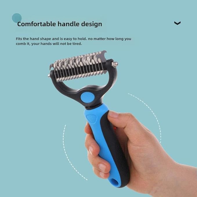 Pet Comb Ultimate Dog Grooming Set: Professional Deshedding Brushes for Dogs & Cats – Perfect for Long-Haired Breeds, Flea Removal, & Dematting (Grey, For Large and Medium Dogs)