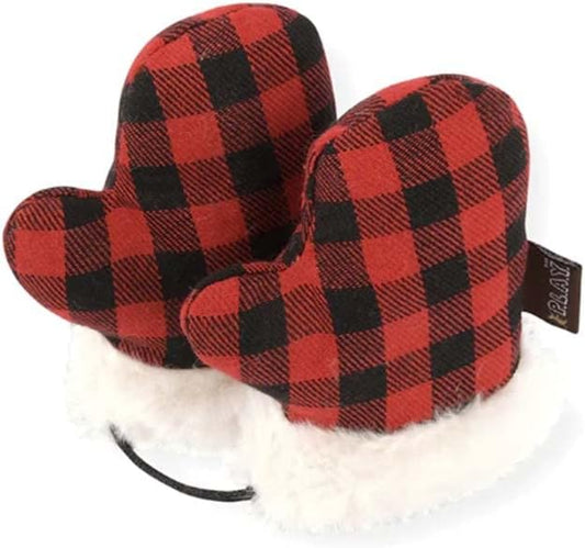 P.L.A.Y. Cute Cat Toys - Holiday & Christmas Themed Organic Catnip Filled Toy, Great for Adult Cats and Kittens - Machine Washable, Recycled Materials, Crinkles, Fur (Kitten Mittens, Set of 2)