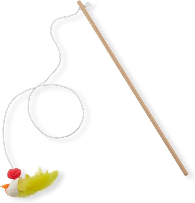 NECOICHI Flitters Wobble Mouse Cocoon Toys, Unique Cat Wand Toy Feather (Feather, Wand Toy)