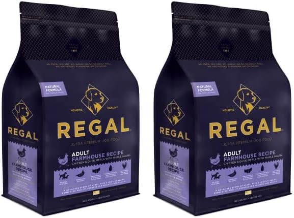 Adult Farmhouse Recipe (Chicken and Duck) All Natural, Slow Cooked Whole Grain Dry Dog Food for All Breeds and Sizes of Adult Dog - Made in The USA, 4 LB Bag (Pack of 2)