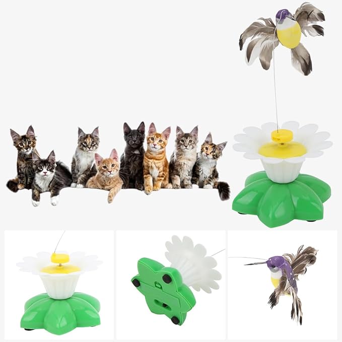 Bird Toy for Pet Cats, Electric Flying Bird Cat Toy, Funny Rotating Electric Flying Bird Interactive Toy with A Fastening Tape, for All Breeds Cat