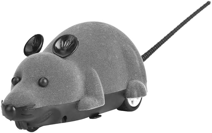 Fdit Electronic Mice Toy Furry Cute Pet Cats Mouse Catcher Animals Toys Funny Rat Novelty Gift with Remote Control(Grey)