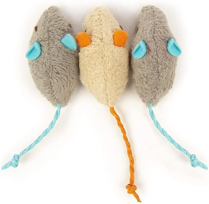 MEETCARE Cat Toy Interactive Toy Mouse Shaped Toy - (3 Pack),Small Breeds (Catnip)