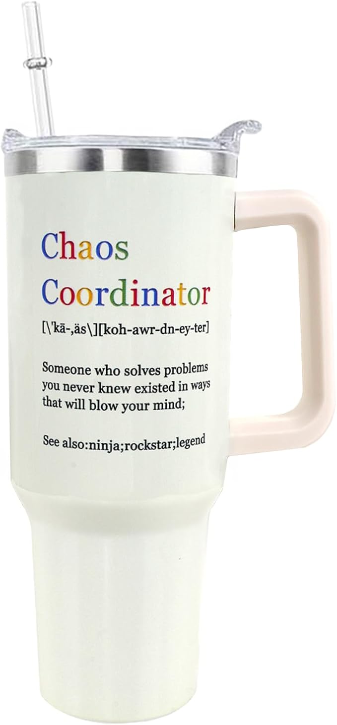 40 oz Tumbler with Handle and Straw Lid Leak Proof - Thank You Gifts for Women Travel Coffee Mug Insulated for Hot Cold Ice - Mothers Day Birthday Gifts for Women Nurse Teacher Mom Coworker Boss