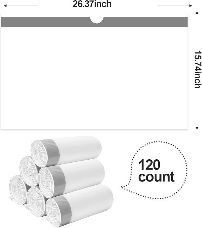 120 Count Cat Litter Bags Drawstring Litter Box Liners Compatible with Litter Robot 4 Waste Bags,Thick Replacement Cat Litter Box Liners for Self Cleaning Litter Box