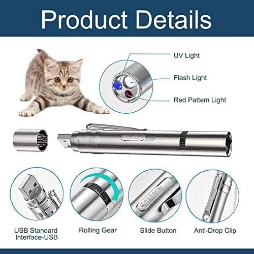 Cat Laser Toys Pointer for Indoor, Cat Mouse Toys Wand Red Light Pet Interactive Toys to Keep Cat Busy, for Kitten Cat Dog Chase Play