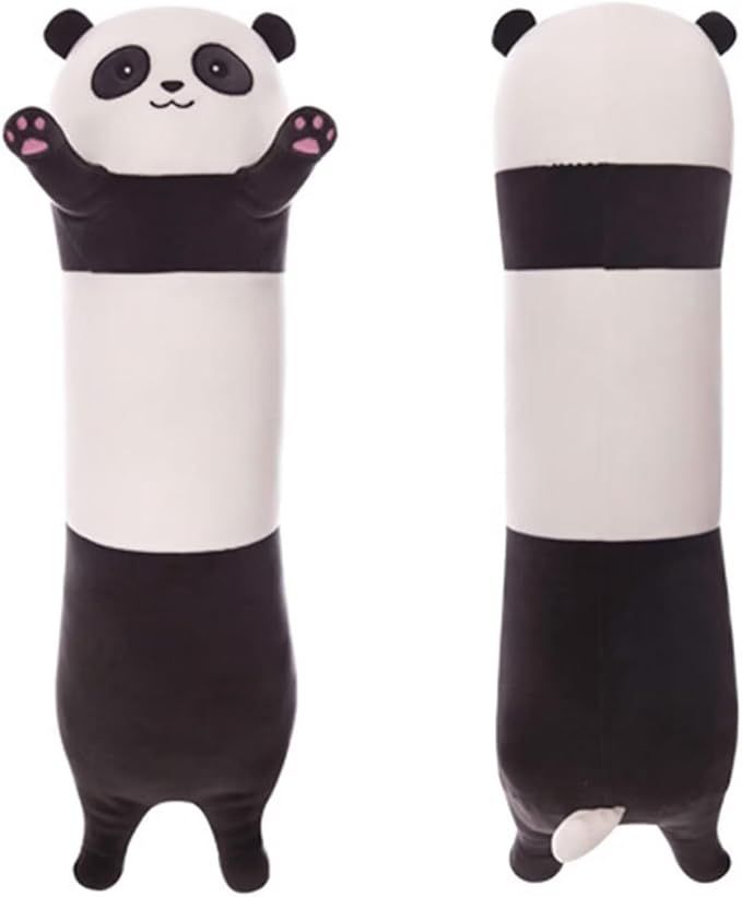 Panda Stuffed Animal Long Body Pillow - Soft Plush Panda Pillow for Cuddling and Decor, Comfortable Body Pillows with Fluffy Cotton Filling for Kids and Adults