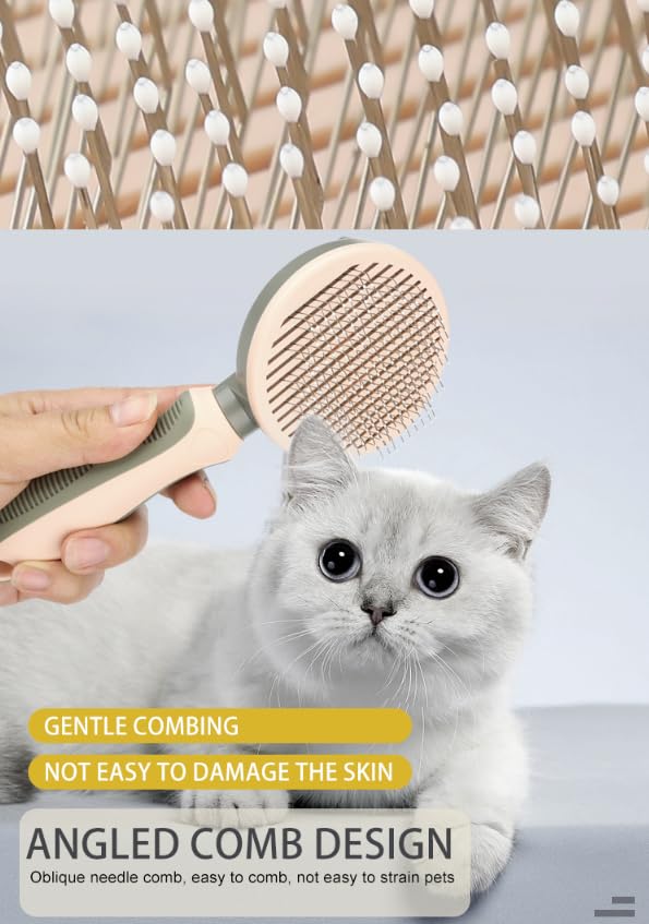 Pet Grooming Tool Needle Brush, Self Cleaning Slicker Brushes for Pet Grooming, Remove Undercoat, Shedding Hair from Long or Short Hair Pro.