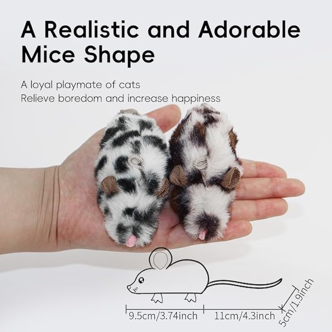 Cat Mice Toys Catnip Indoor Toy Interactive Kitten Toy for All Breeds Cats Lifelike Mouse Sound Realistic Mouse 2 Pack (2 Pack Mouse), Small