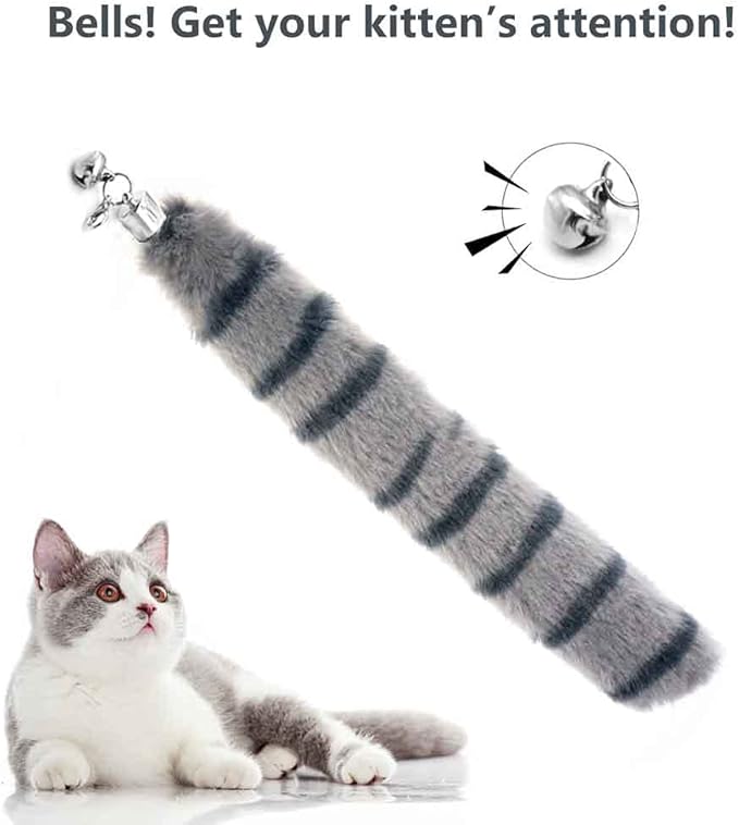 LASOCUHOO Cat Worm Toys, (3 Packs) Interactive Cat Wand Replacement, Cat Wand Refill Attachments for Indoor Cats, Fit for Most Cats