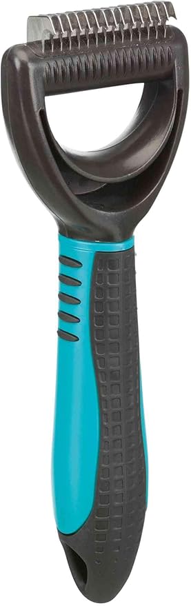 TRIXIE Pet Deshedding Undercoat Rake, For Cats and Dogs, Detangle and Thin 2" x 7" (5x18cm)
