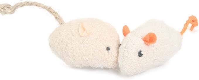 emours 12 Piece Pack Furry Mice Cat Toy Realistic Fur Mice Toys,Colors Varies