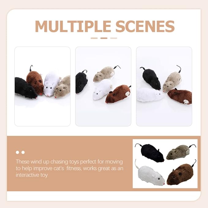 Kisangel Puppy Toys Puppy Toys Puppy Chew Puppy Teething 4pcs Wind Up Mice Clockwork Racing Mice Interactive Cat for Cat Kitten Party Favor Puppy Chew Puppy Teething Kitten Toys Kitten Toys