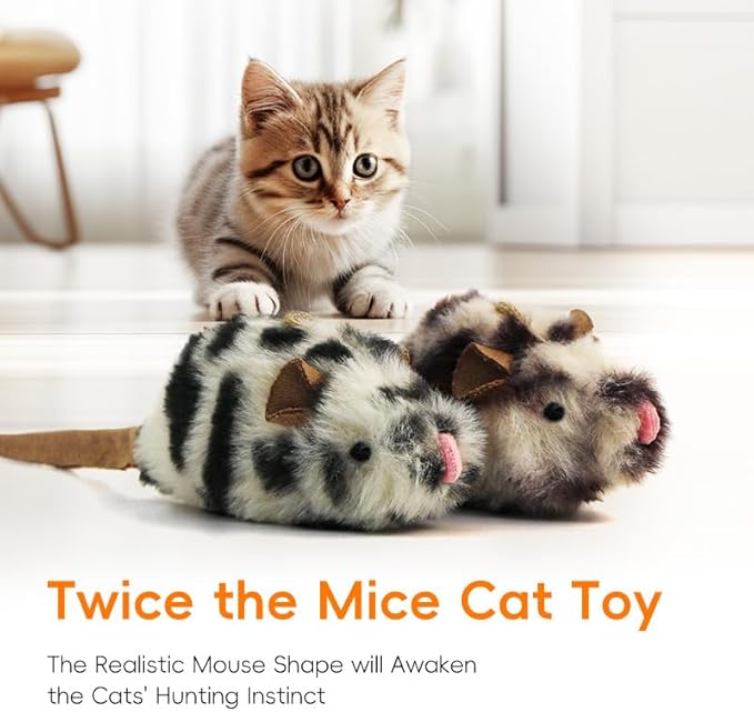 Cat Mice Toys Catnip Indoor Toy Interactive Kitten Toy for All Breeds Cats Lifelike Mouse Sound Realistic Mouse 2 Pack (2 Pack Mouse), Small