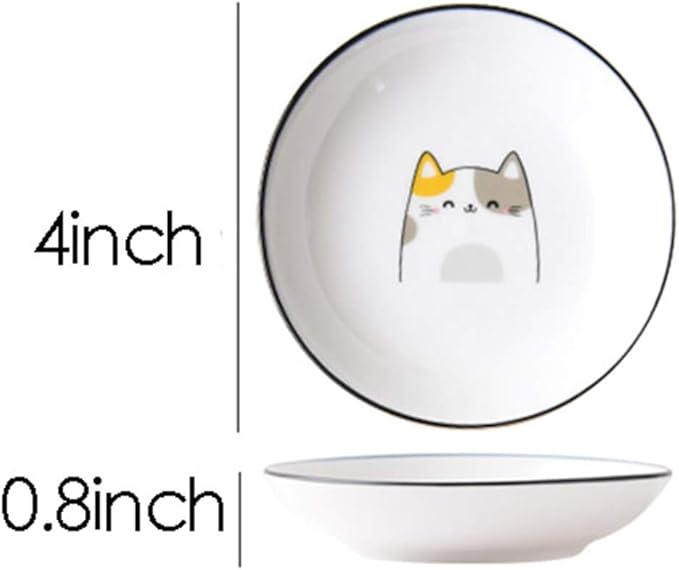 4pcs Ceramics Cat Dinner Relish Dishes Seasoning Dishes Dipping Appetizer Plates