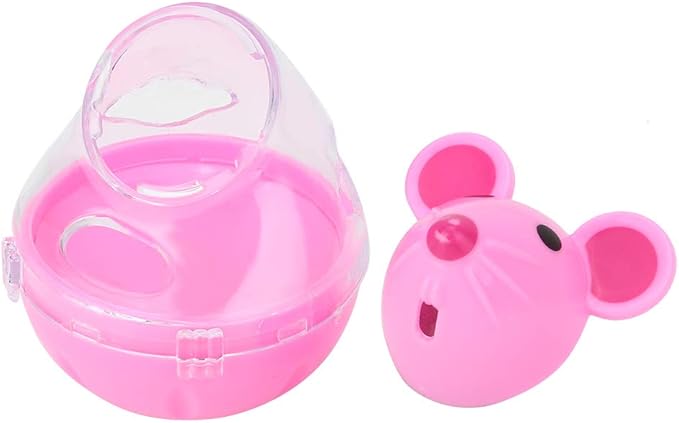 Cat Treat Dispenser Toy, Small Cat Food Balls Slow Feeder, Mice Tumbler Design Cat Food Toy Cat Enrichment Toys for Pet Interactive Training and Food Dispensing (Pink)