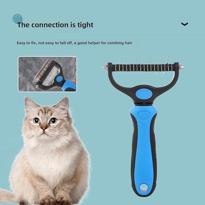 Pet Comb Ultimate Dog Grooming Set: Professional Deshedding Brushes for Dogs & Cats – Perfect for Long-Haired Breeds, Flea Removal, & Dematting (Grey, For Large and Medium Dogs)
