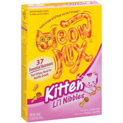 Meow Mix Li'L Nibbles Kitten Dry Cat Food-18 oz Box