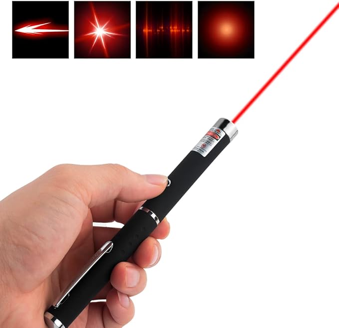 Laser Pointer for Cats Dogs Rechargeable Cat Laser Toys Interactive Cat Toys for Indoor Pet Toys Laser Presentation Remotes Red Light (1 PCS Pack Red Light, USB Rechargeable)