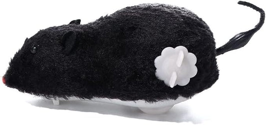 Black Funny Clockwork Toy, Plush Mouse Toy Wind Up Toys, Pet Toy, Mechanical Motion Power Spring Cat Dog Playing Toy Cat Mice and Animals Toys