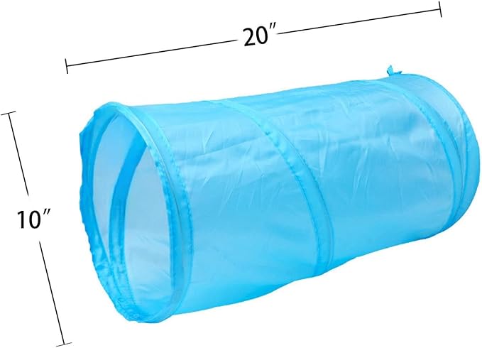 iCAGY Foldable Spiral Cat Tunnel - Indoor Toy for Small Cats, Kittens, and Rabbits - Tube for Interactive Play and Outdoor Fun - Pet Activity Toy Sky Blue 20" 3 Pcs