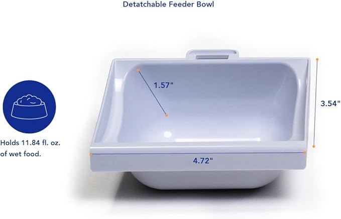 MiBowl Microchip Pet Feeder with Included ID Disc - for Cats and Small Dogs - BPA-Free Bowl and Enclosed Back