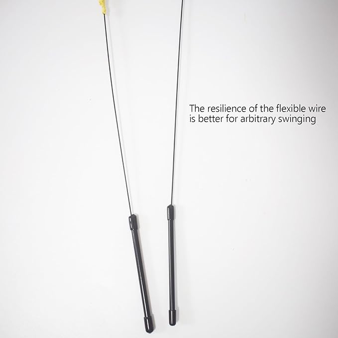 IUHKBH Cat Wands, 2 PCS Steel Wire Cat Feather Toys Long Pole Cat Teaser Wand Interactive Cat Toy for Cats and Kitties