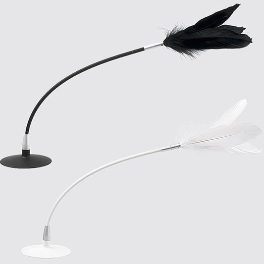 Pidan Studio Shake-Shake Self Play Feather Teaser Cat Toy Self Adhesive/Suction - Entertain Your Cat While You're Away (White)