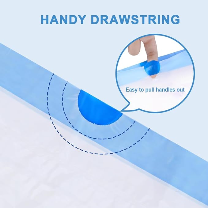 120 Count Waste Drawer Liners Bags Compatible with Litter Box Robot 3/4, Thick Self-cleaning Cat Litter Box Liners refill with Drawstring 9-11 Gallons, Replacement Waste Bags for Cat Pan Waste