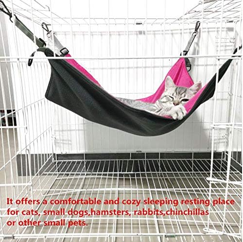 Cat Hammock Bed Comfortable Hanging Pet Hammock Bed for Cats/Small Dogs/Rabbits/Other Small Animals 22 x17 in (Rose-Red)