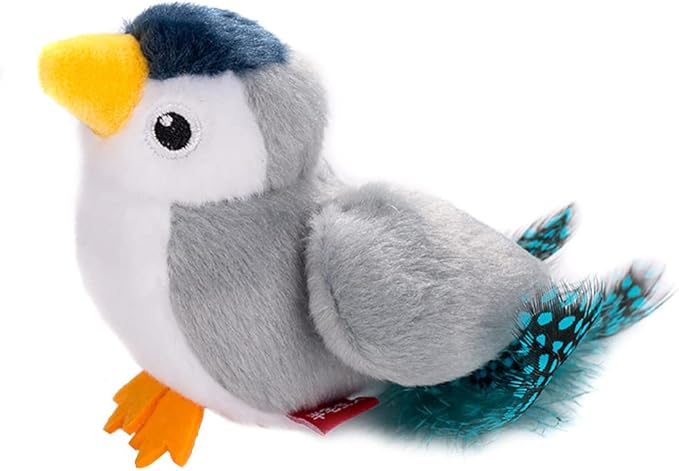 Cat Toys Bird Simulation Cat Toys Cute and Vivid Cat Toy for Cats Play and Exercise Pet Indoor Dancing Playing Toy (Gray)
