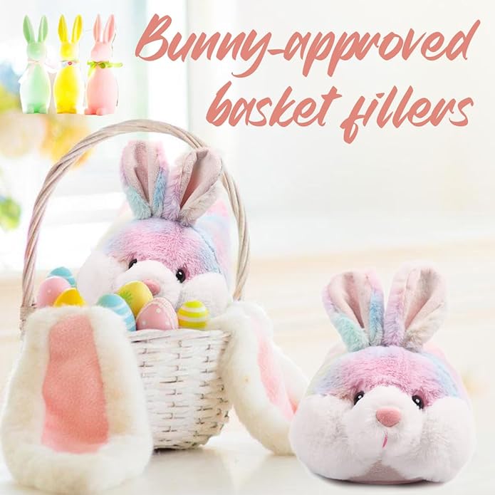 Caramella Bubble Classic Bunny Slippers for Women Funny Animal Novelty Slippers for Adults Cute Plush Rabbit Bedroom Slippers