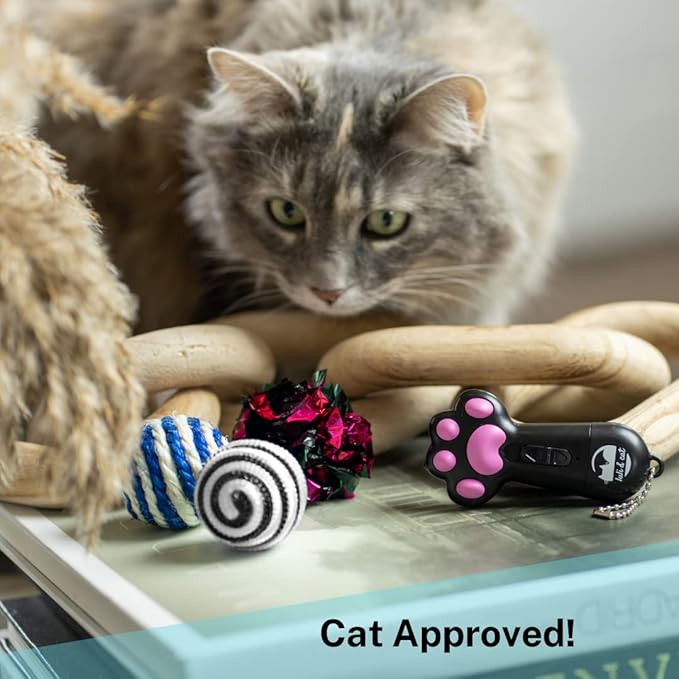 Luli & Cat USB-Rechargeable Cat Laser Toy | Multi-Function Cat Laser Pointer Toy | Interactive Cat Toy Gift Set