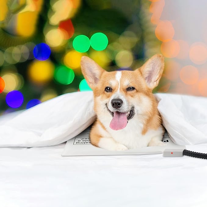 Pet Bed Warmer, Compact Heating Pad Insert for Cat Dog Beds, Turn Any Pet Bed Into a Heated Pet Bed, Waterproof Heated Bed Mat with Chew-Resistant Cord, Safe and Warm (L:20' x 10'')