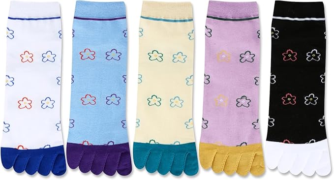 Benefeet Sox Toe Socks Women Men Cute Cat Five Finger Socks for Girls Colorful Cotton Ankle Athletic Running Socks with Toes