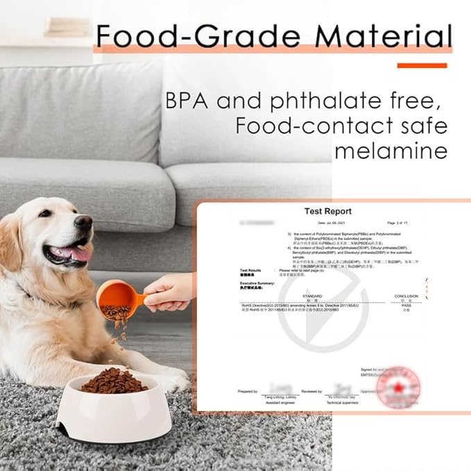 SUPERDESIGN 1 Cup Dog Food Scoop for Container Melamine Measuring Scoop for Dogs Cats Birds and Rabbits Pet Food Feeding Scoop Dishwasher Safe - Orange