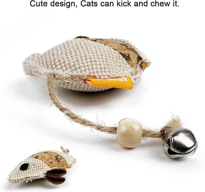 Cat Mouse Toy with Catnip Matatabi Silvervine,Cat Chew Toy,Interactive Catch Play Mouse Toy for Indoor Cats,Kittens.