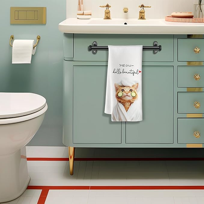 Cat Hand Towel,Funny Hand Towels,Cute Hand Towels,Cat Lady Gifts,Crazy Cat Lady,Cat Towels,Cat Dish Towel,Cat Mom Gifts,Cat Kitchen Towels,Funny Bathroom Hand Towels-Gifts for Cat Lovers for Women