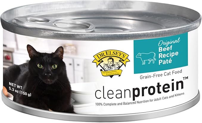 Dr. Elsey's cleanprotein Recipe Beef Recipe Wet Cat Food, (Pack of 24), 5.3oz Cans