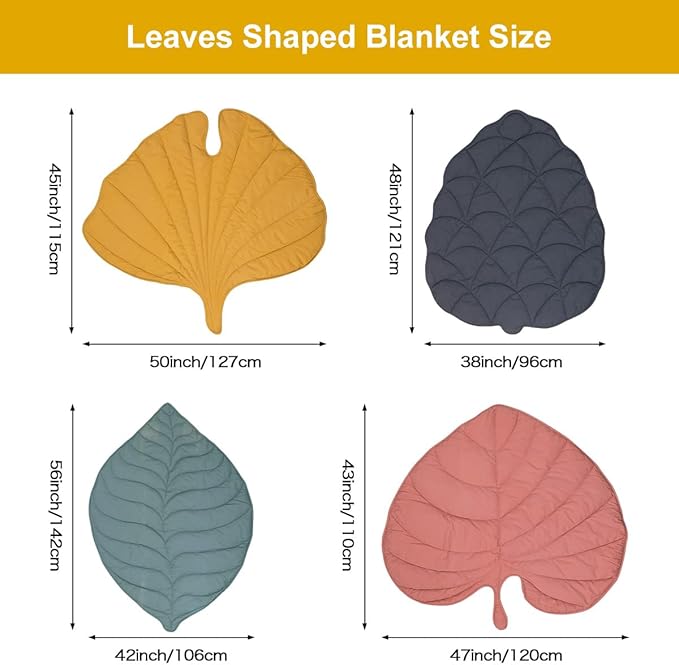 Dropshipful Dog Blanket for Large Dog, Leaf Shaped Cotton Pet Blanket, Cat Blanket for Indoor Cat, Leaves Blanket for Bed, Couch, Sofa Protection (56"x42",Green)