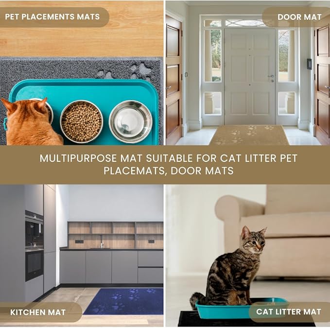 Andalus Jumbo Cat Litter Mat, Pack of 1 - Waterproof, Non-Slip & Easy to Clean Cat Litter Box Mat for Extra Efficient Pet Litter-Trapping, Beige (47” X 35”)