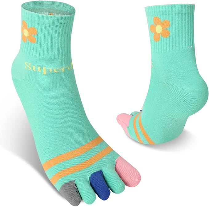 Benefeet Sox Funny Toe Socks Women Five Finger Socks Girls Cute Toe Seperated Cotton Socks Running Athletic Christmas Gifts